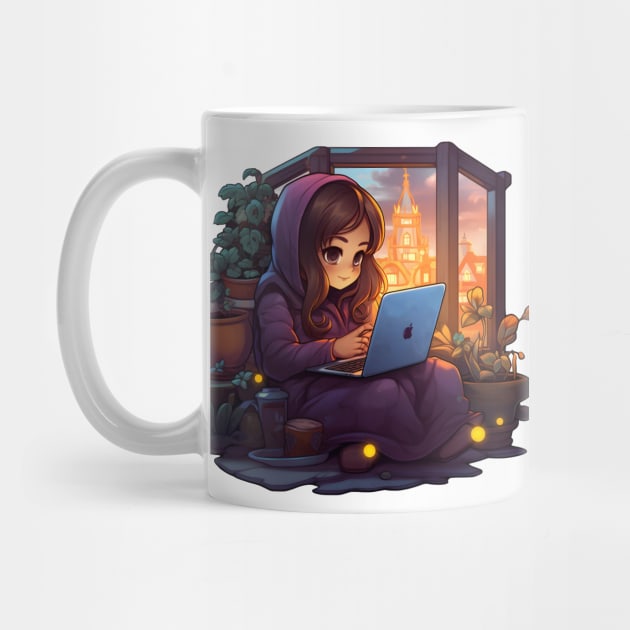 Cozy gamer girl by beangeerie